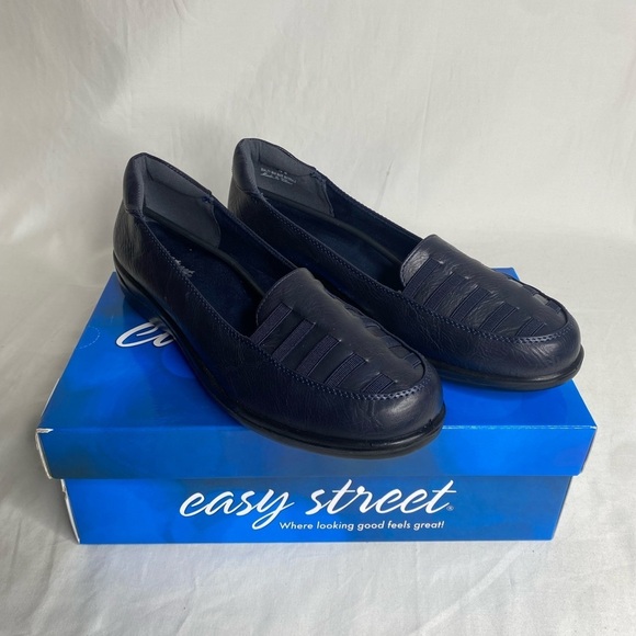 Easy Street Womens Genesis Loafers - Navy Burnish New 10M - Picture 5 of 12